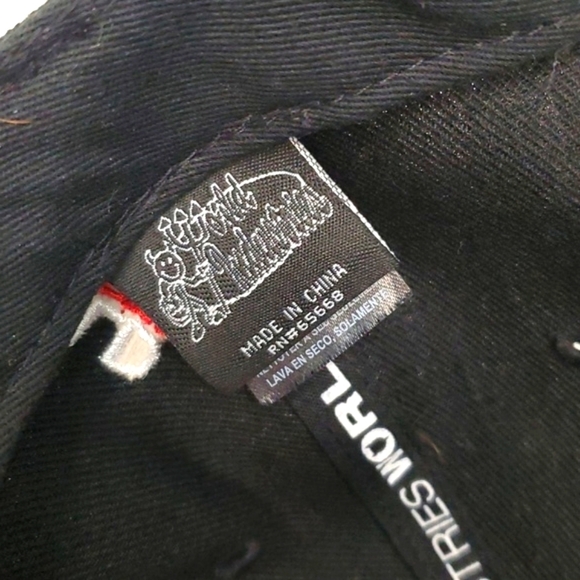 Y2K World Industries Skateboarding Pitchfork W Embroidered Flatbill Snapback Hat - Picture 10 of 11